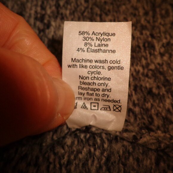 J. Crew Open Knit Cardigan M Tight Knit Black/Grey Long Sleeves - Picture 11 of 11